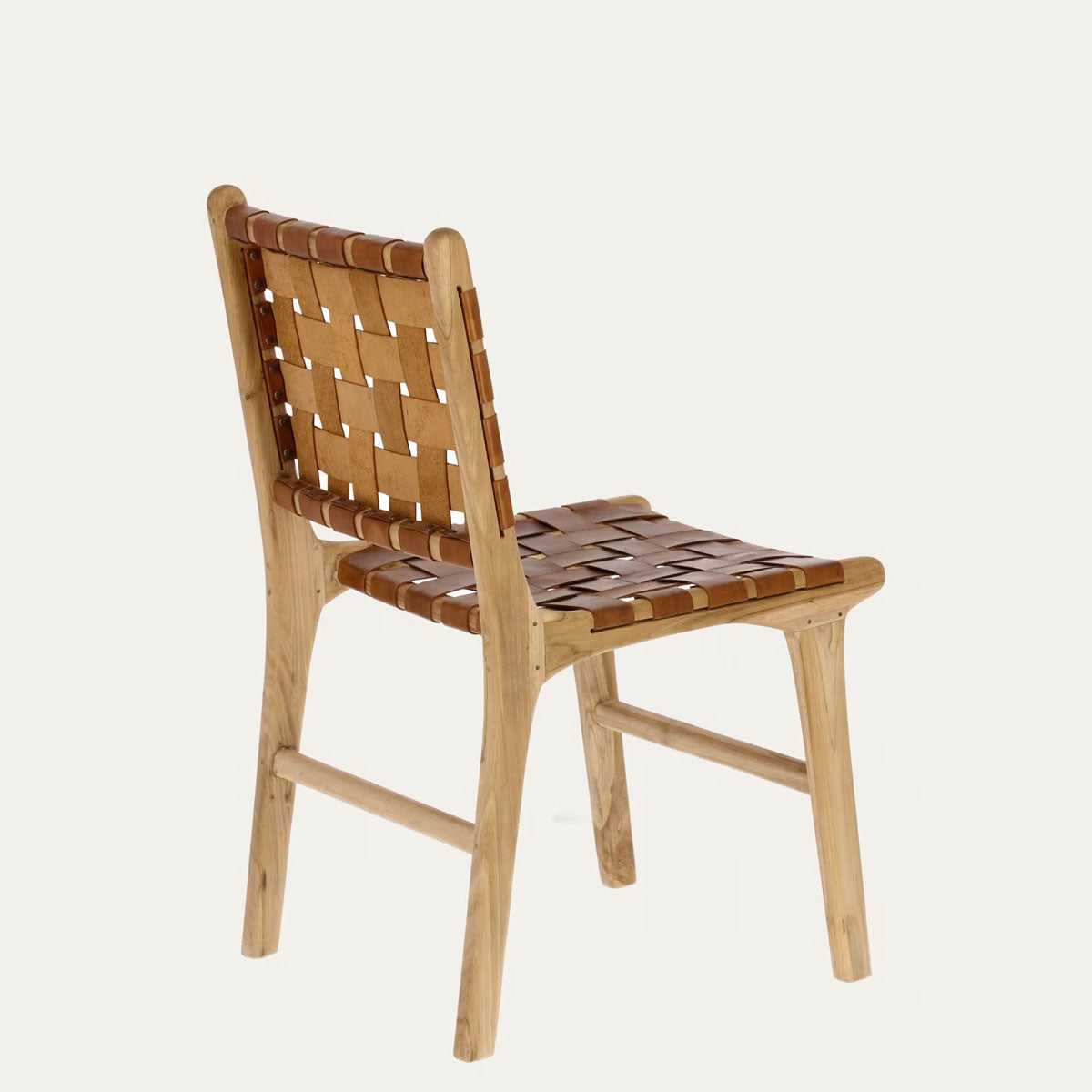 Kave Home Calixta Chair in Leather and Solid Teak