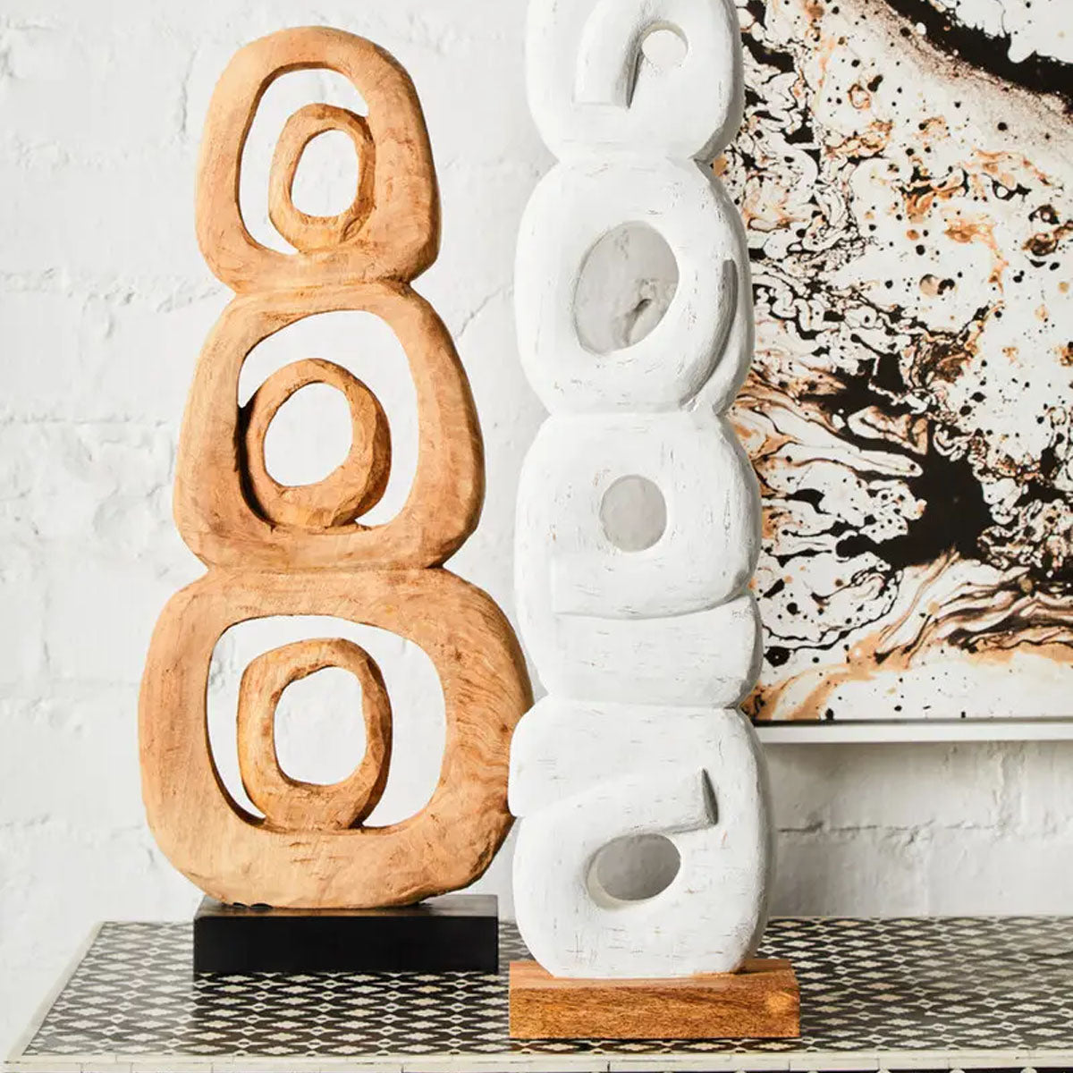 Beaumonde Home Fidel Natural Mango Wood Ring Sculpture