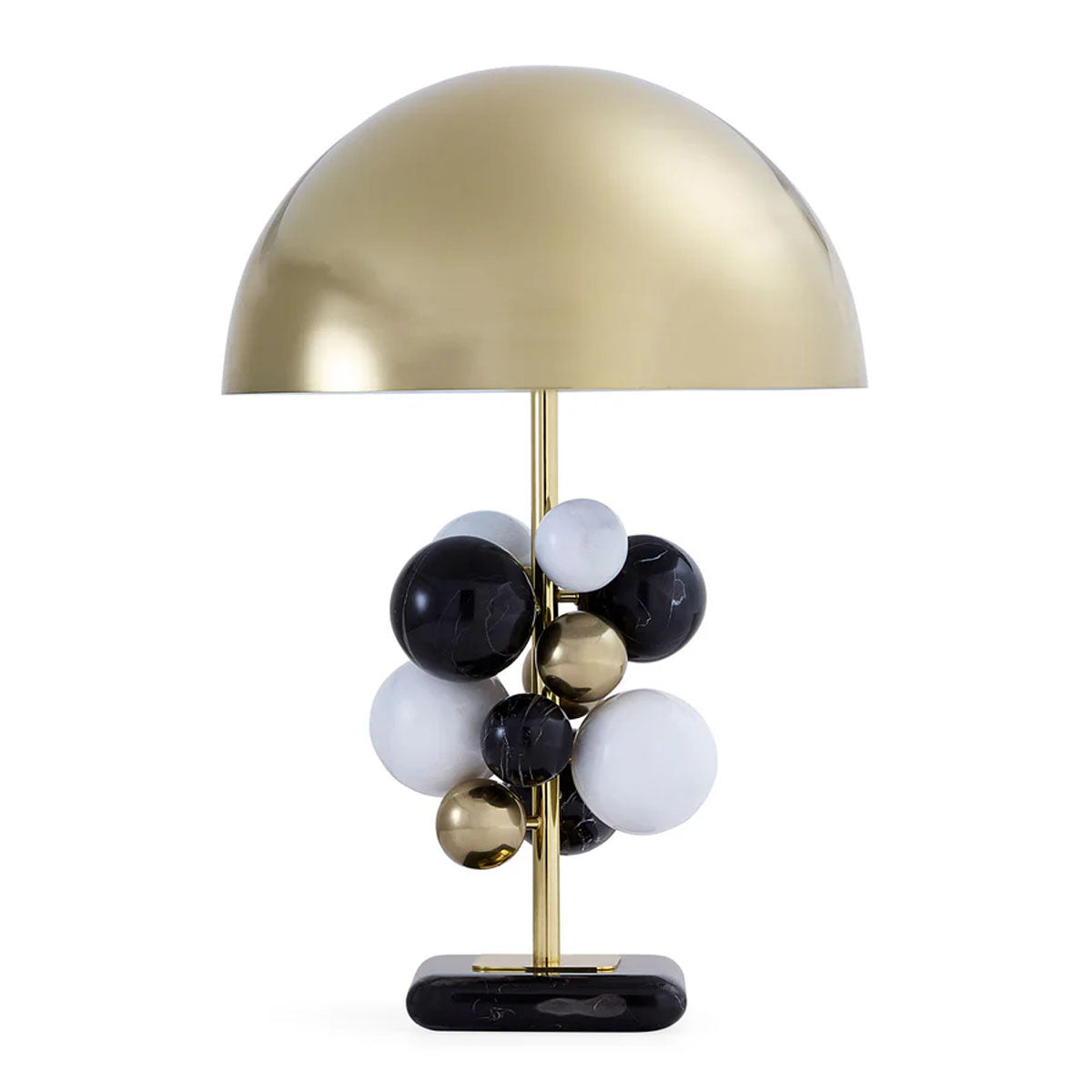 Jonathan Adler Globo Table Lamp - Black/White Marble