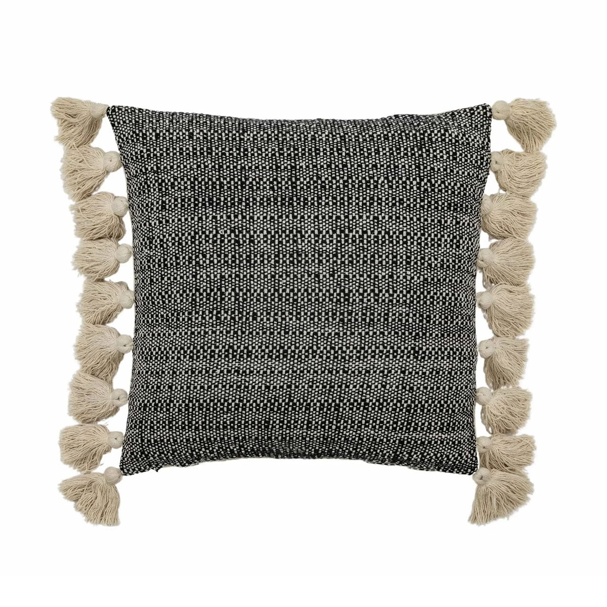 Gallery Direct Woven Cushion with Tassels Black