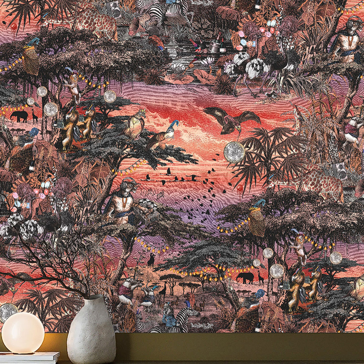 Brand McKenzie Club Safari Wallpaper - Violet Petal