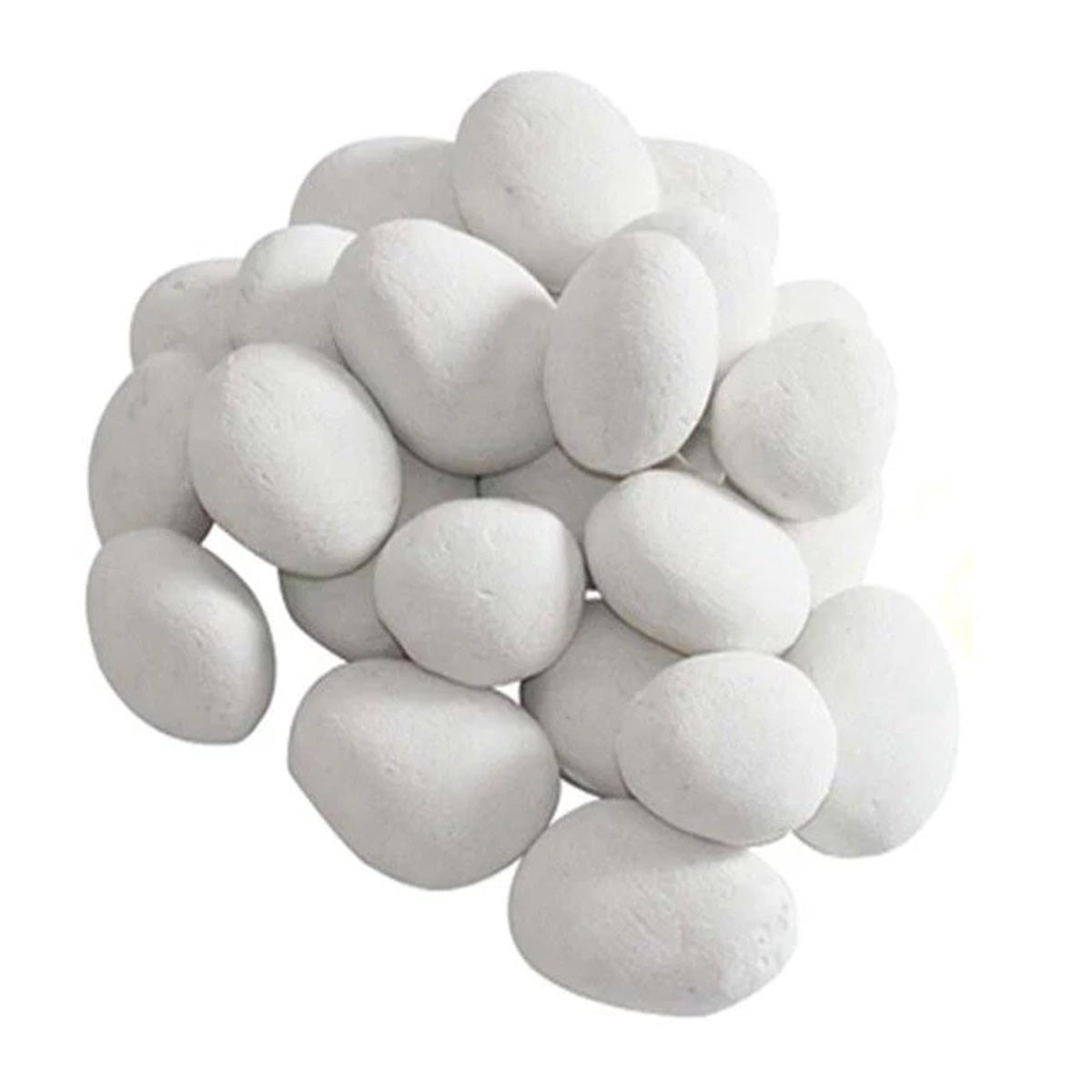 ScandiFlames Ceramics Pebbles White - 24 Pieces