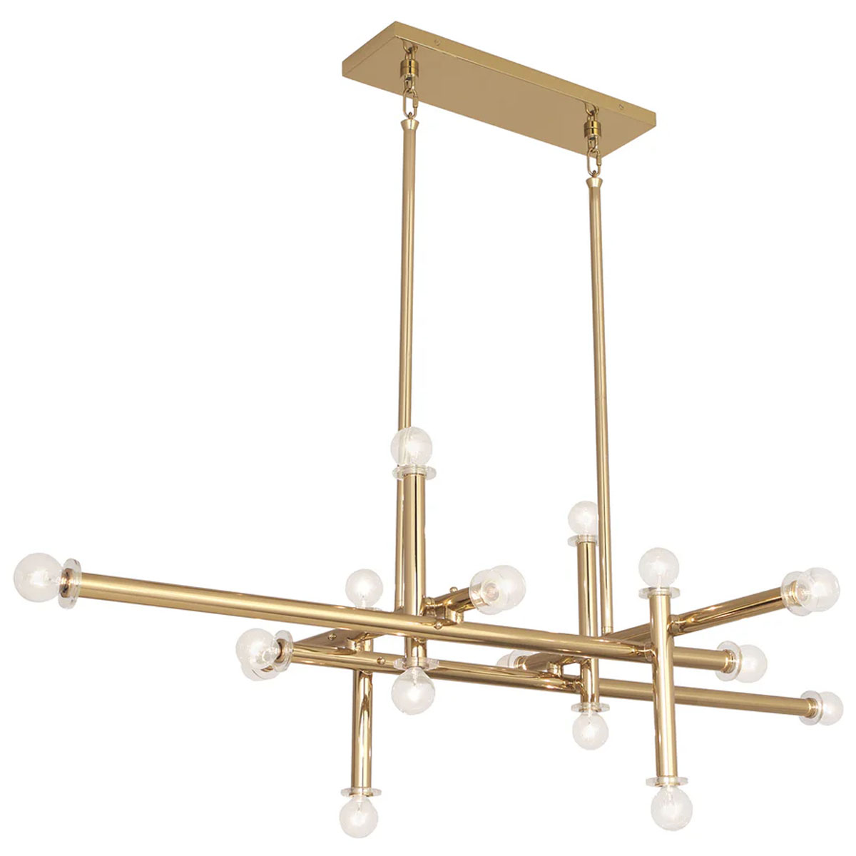 Jonathan Adler Milano Linear Chandelier - Brass