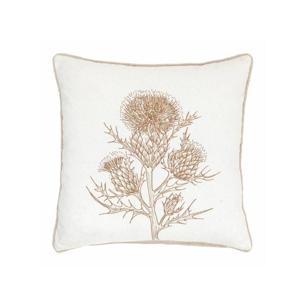 Gallery Direct Natural Thistle Cushion Embroider