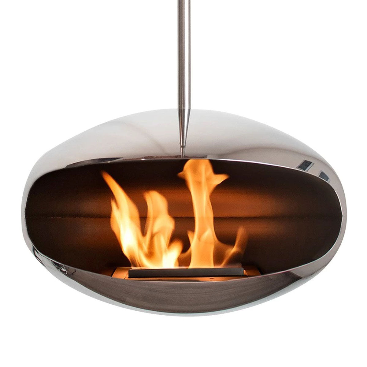 Cocoon Fires Aeris - Polished Steel with a Steel Pole