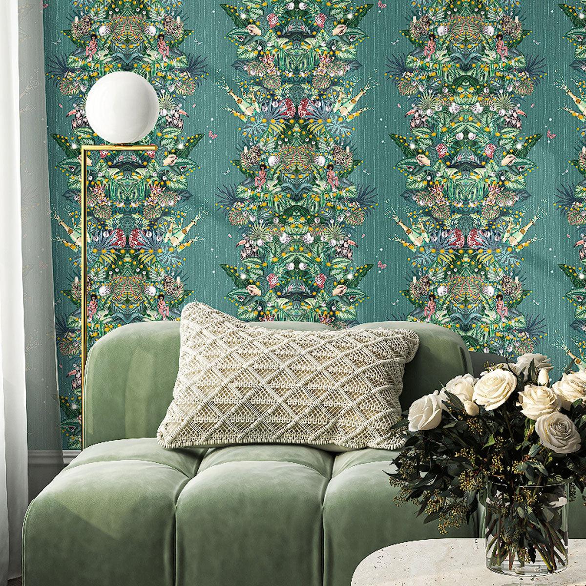 Brand McKenzie Paradise Party Wallpaper - Eucalyptus