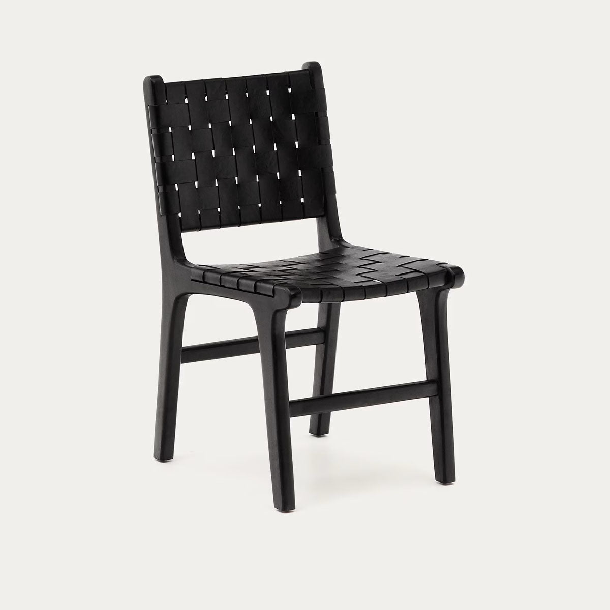 Kave Home Calixta Chair in Leather and Solid Teak