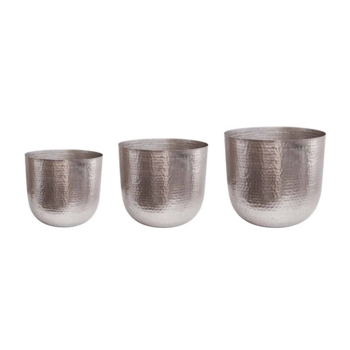Ivyline Felix Hammered Metal Planter Set of 3
