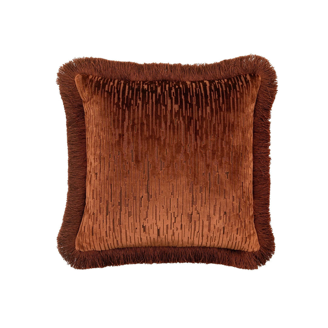 Gallery Direct Cut Velvet Fringe Cushion