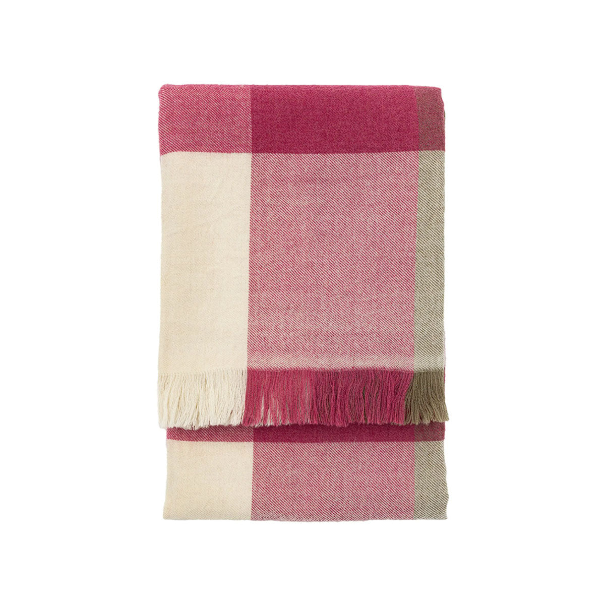 Gallery Direct Dursley Check Throw Cranberry and Olive