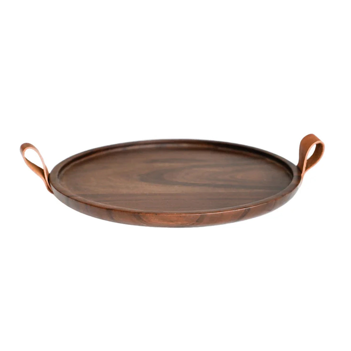 Ivyline Harvey Walnut Wooden Candle Plate