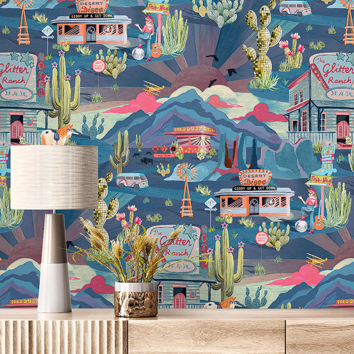 Brand McKenzie The Glitter Ranch Wallpaper - Dusk