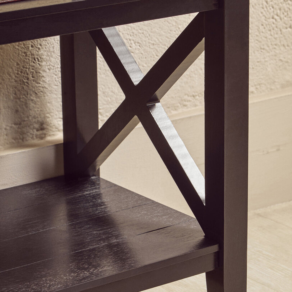 Beaumonde Home Heritage Three Shelf Large Black Bookcase