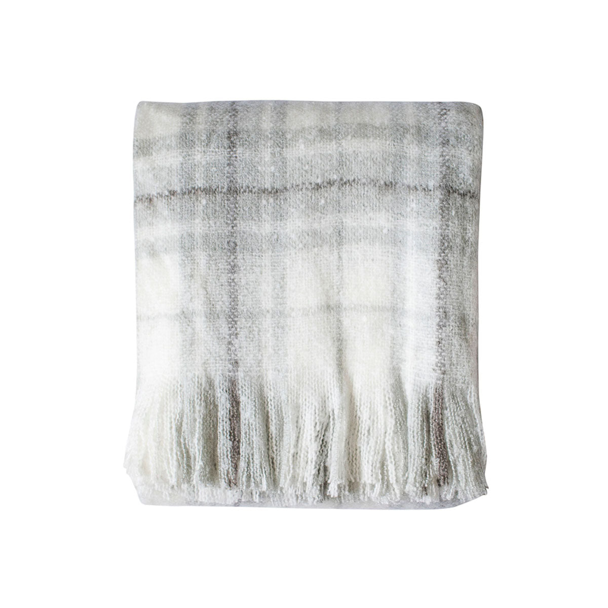 Gallery Direct Check Faux Mohair Throw