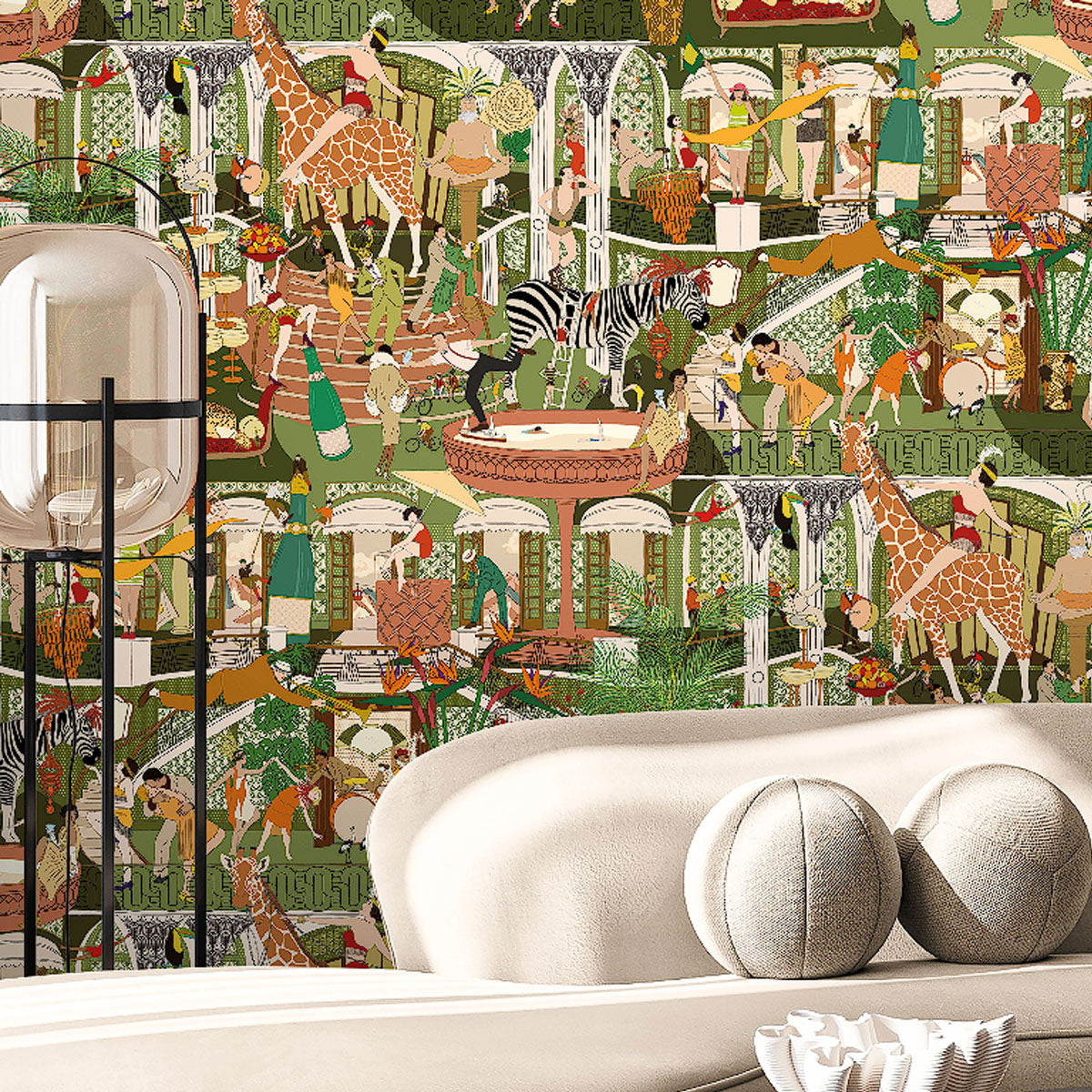 Brand McKenzie Mayhem Mansion Wallpaper - Vintage Olive