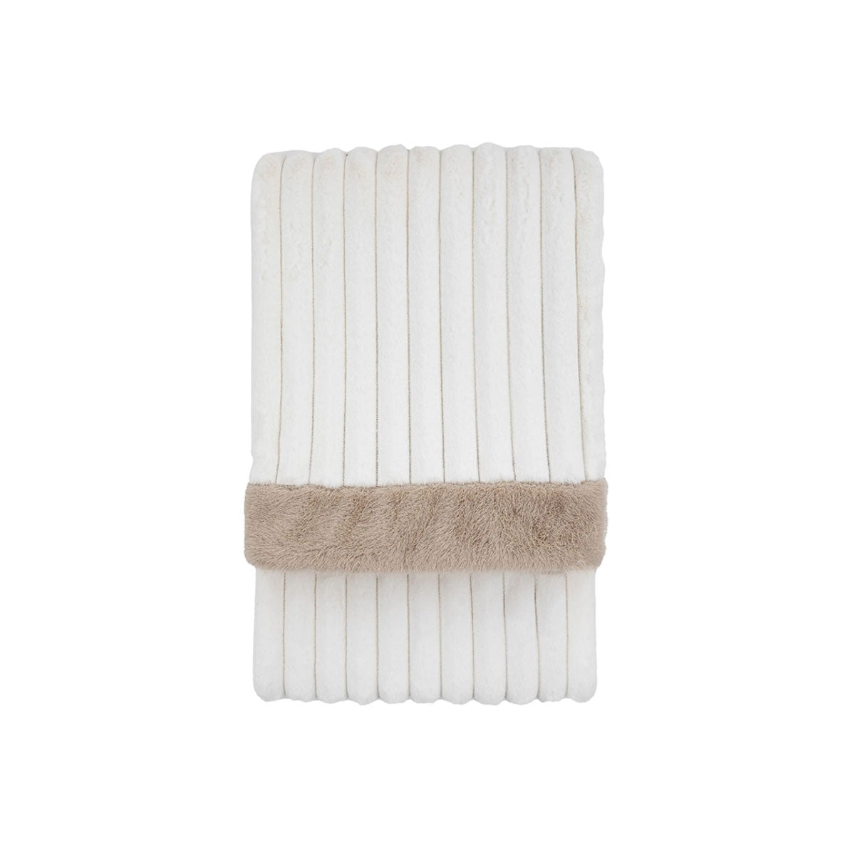Gallery Direct Whinfell Luxury Faux Fur Throw Cream