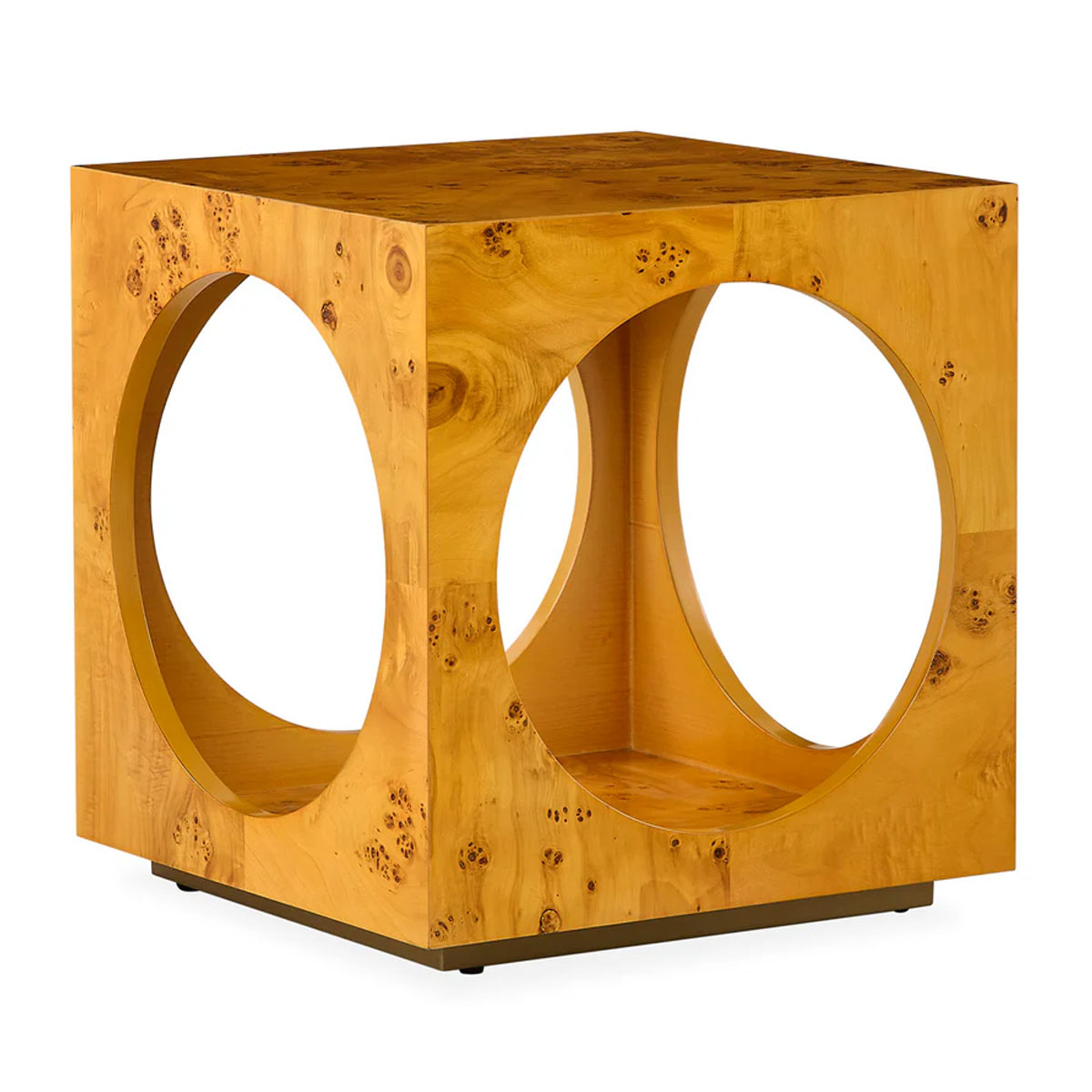 Jonathan Adler Bond Cube Accent Table - Burled Mappa