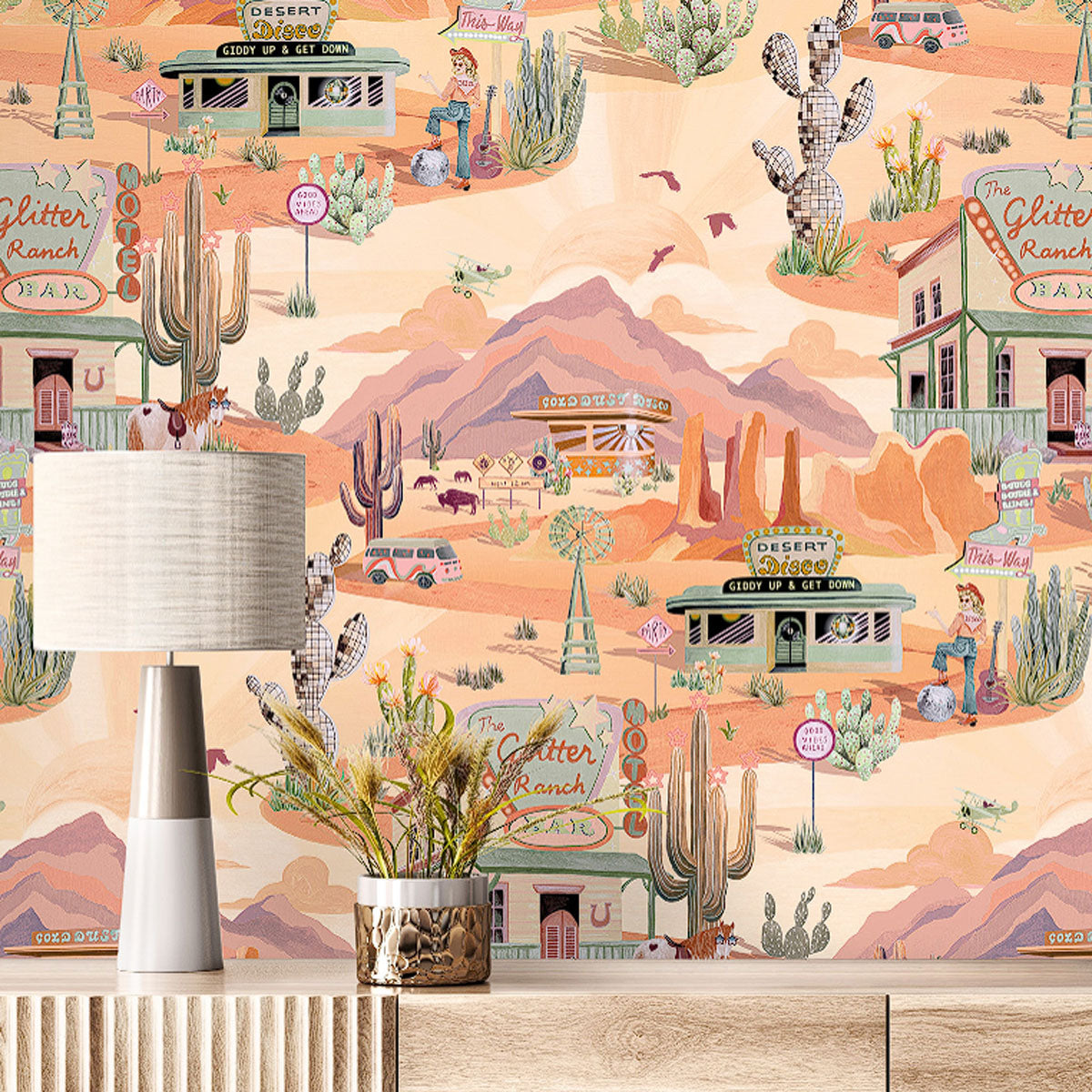 Brand McKenzie The Glitter Ranch Wallpaper - Desert Tan