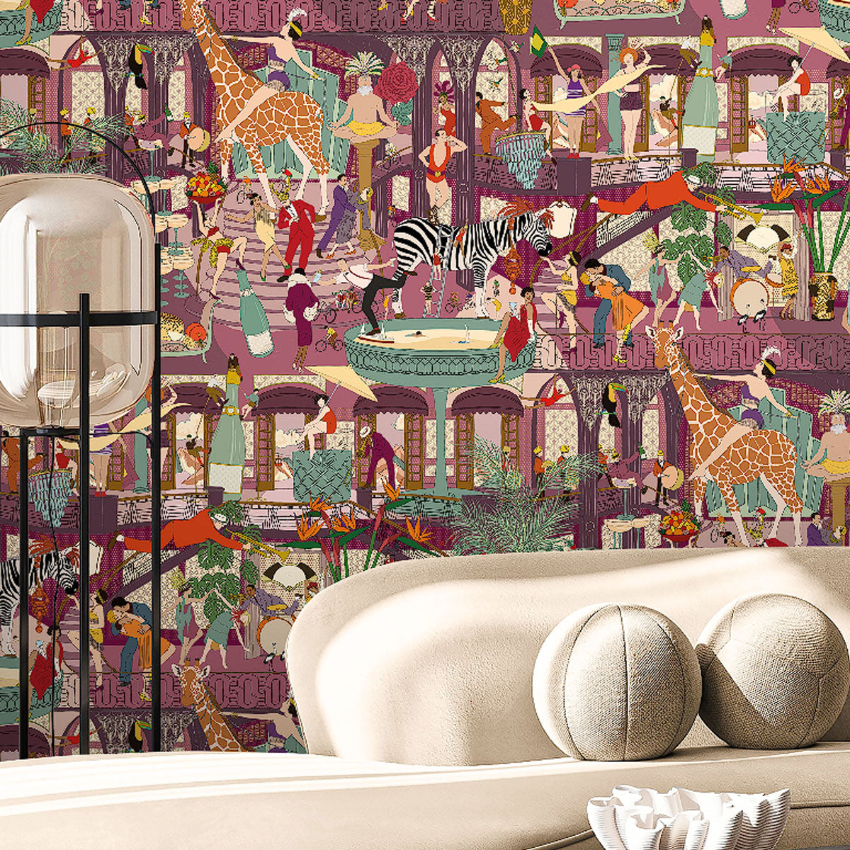 Brand McKenzie Mayhem Mansion Wallpaper - Grape