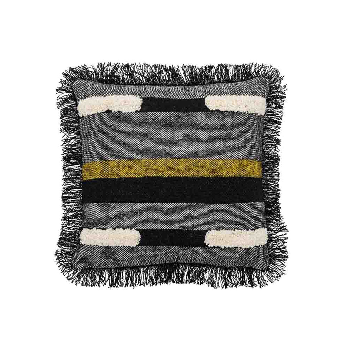 Gallery Direct Tufted Blocks Cushion with Fringe