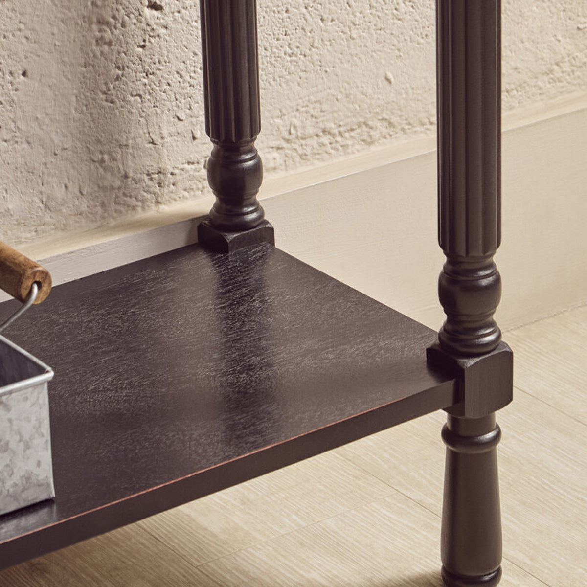 Beaumonde Home Heritage Three Drawer Vintage Black Console Table