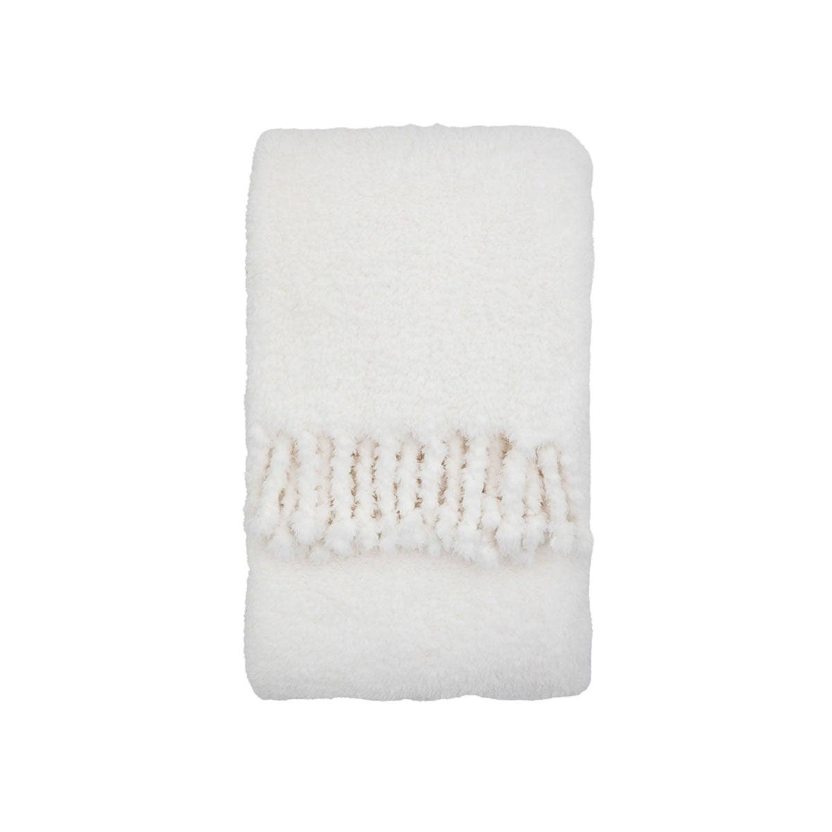 Gallery Direct Plain Fringe Teddy Throw Natural