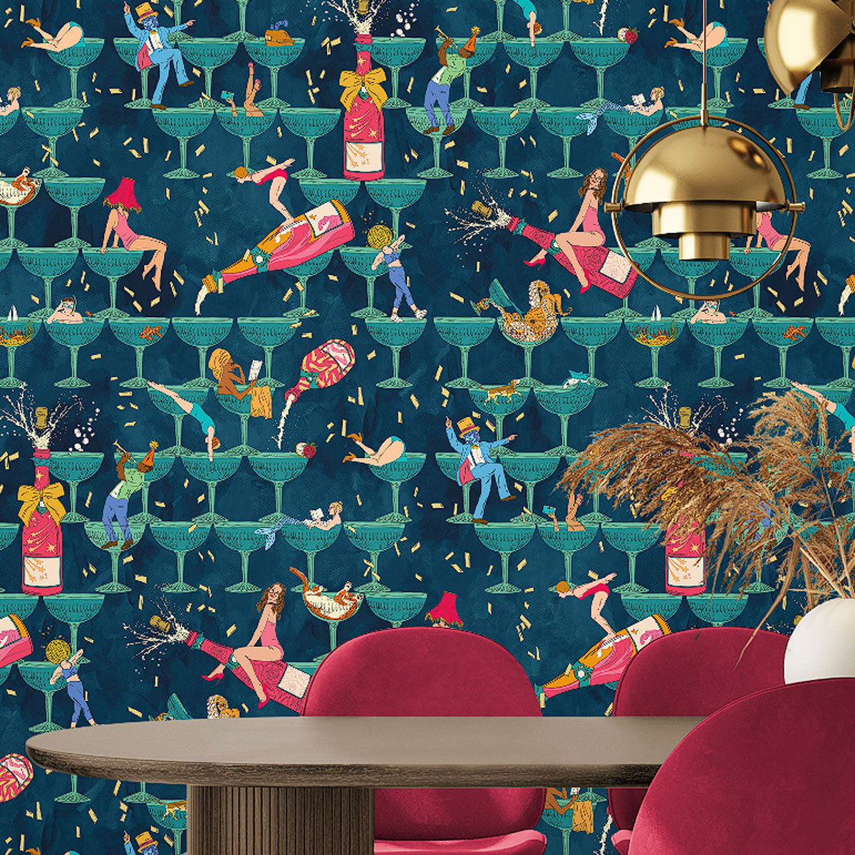 Brand McKenzie The Grand Pour Wallpaper - Velvet Sapphire