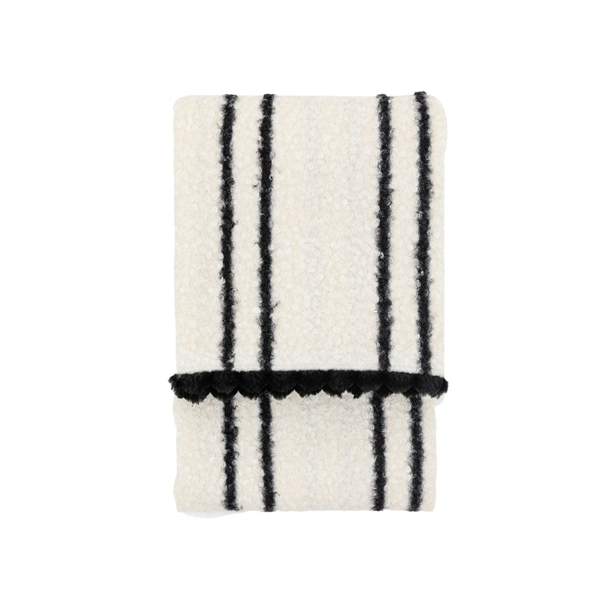 Gallery Direct Ophelia Scalloped Throw Cream & Black