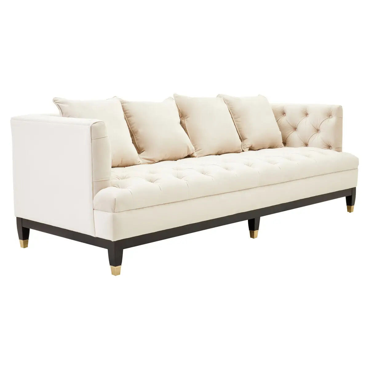 Beaumonde Home Sefira 3 Seat Viola Sand Fabric Sofa