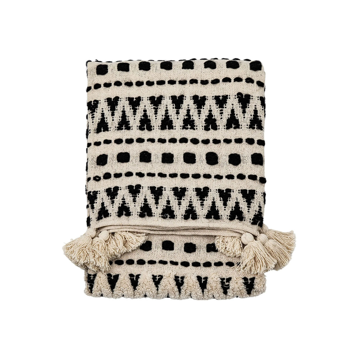 Gallery Direct Black & Cream Tufted Throw