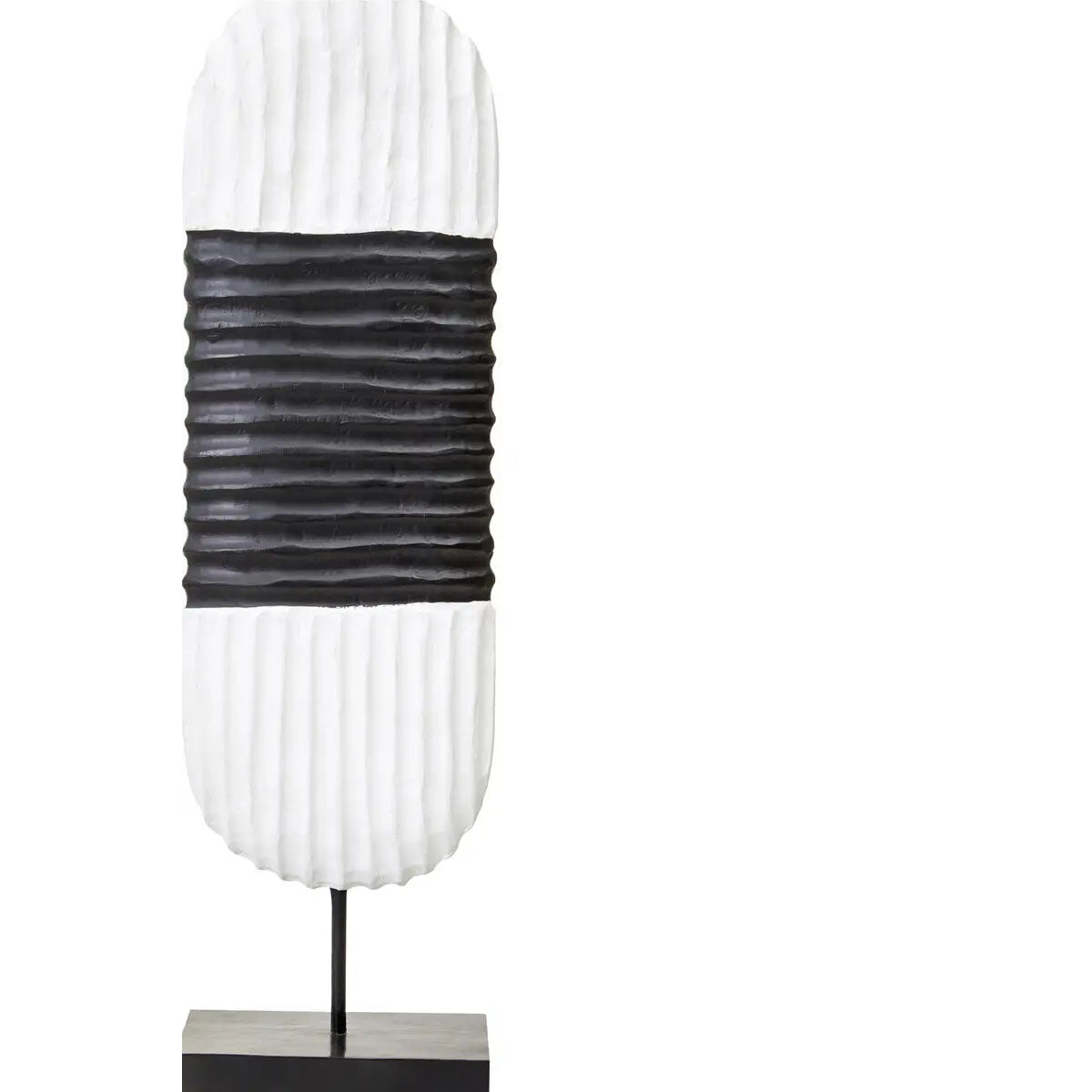 Beaumonde Home Fidel Black and White Mango Wood Oblong Sculpture