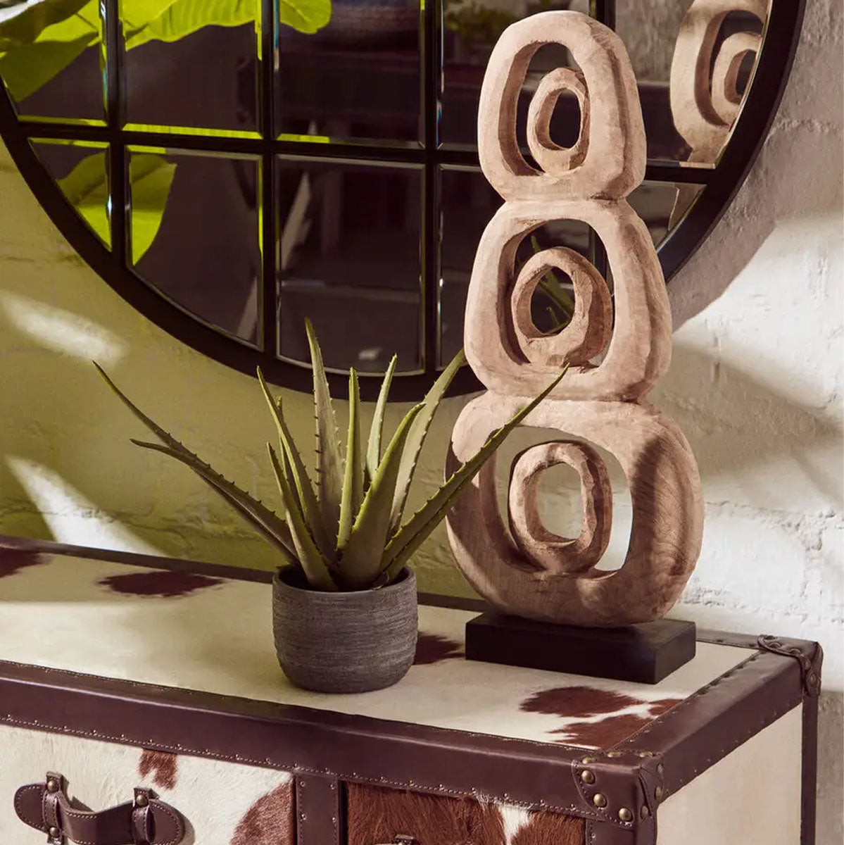 Beaumonde Home Fidel Natural Mango Wood Ring Sculpture