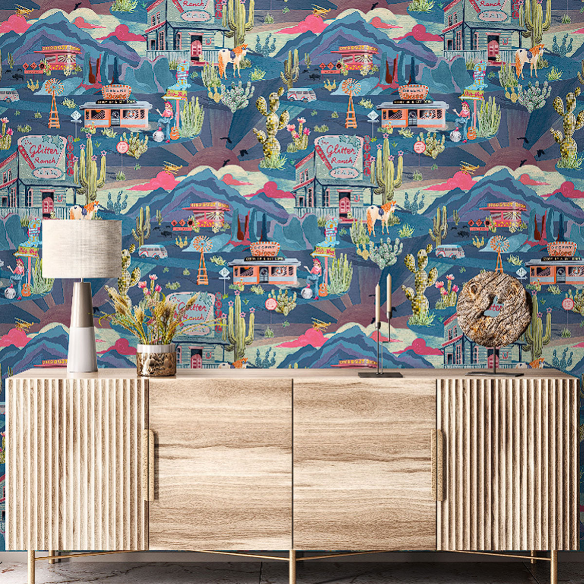 Brand McKenzie The Glitter Ranch Wallpaper - Dusk