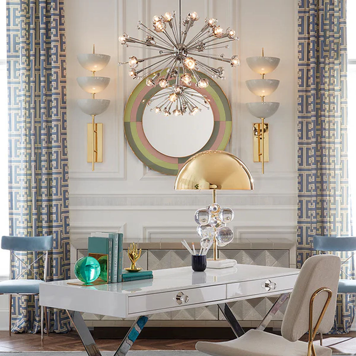 Jonathan Adler Sputnik Chandelier - Antique Brass