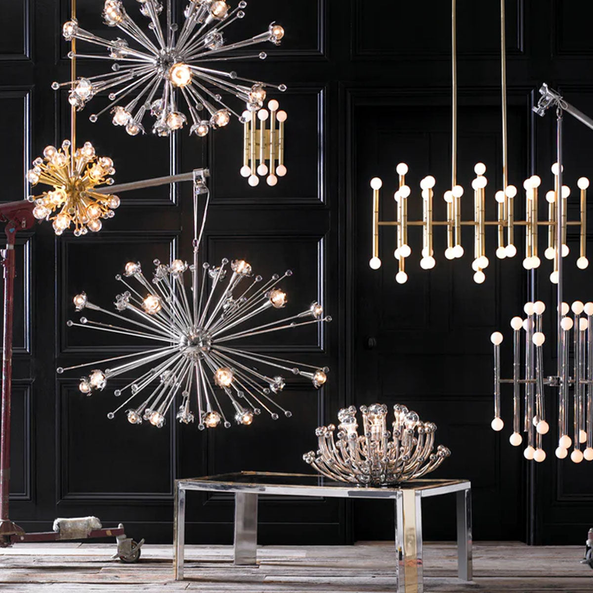 Jonathan Adler Meurice Chandelier - Modern Brass