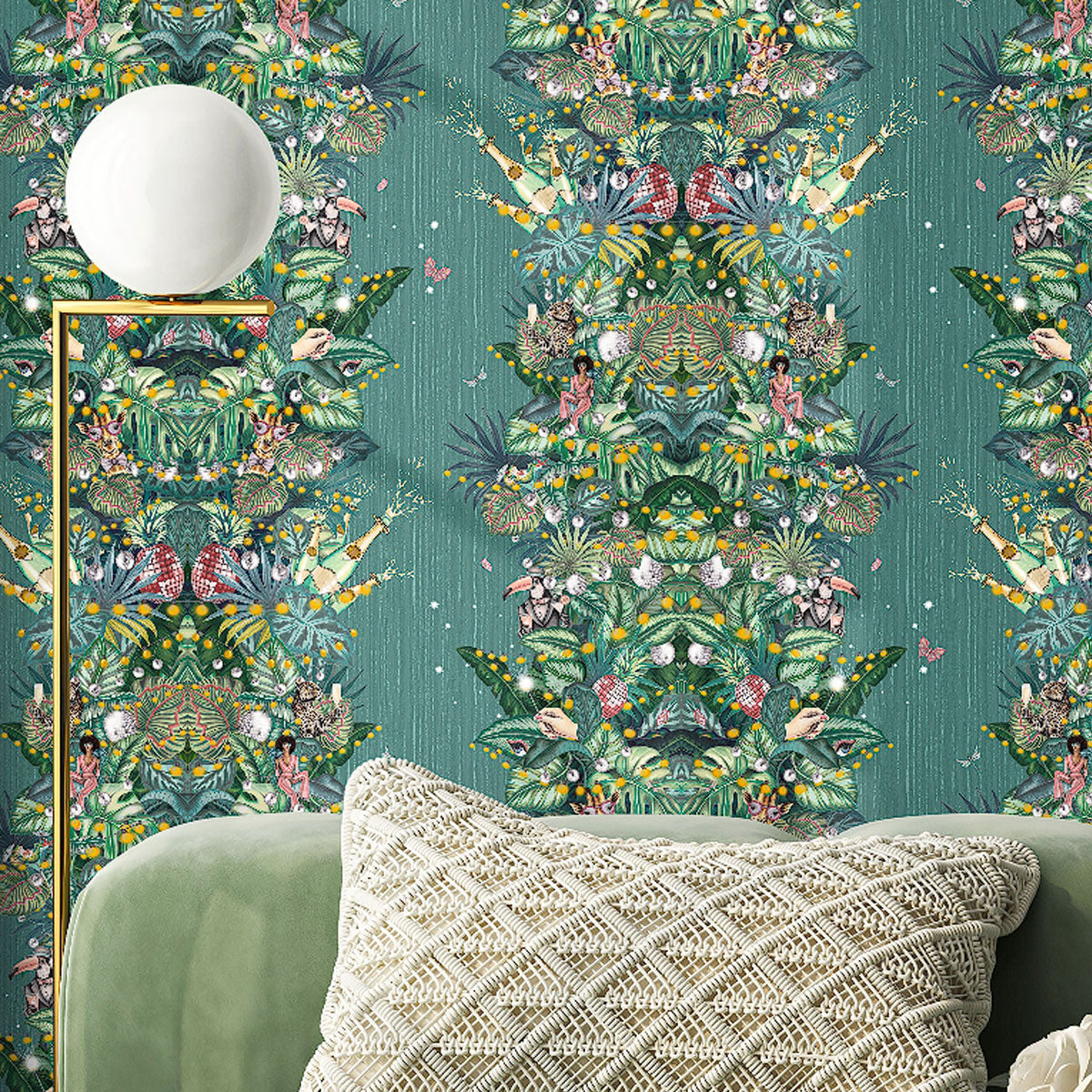 Brand McKenzie Paradise Party Wallpaper - Eucalyptus