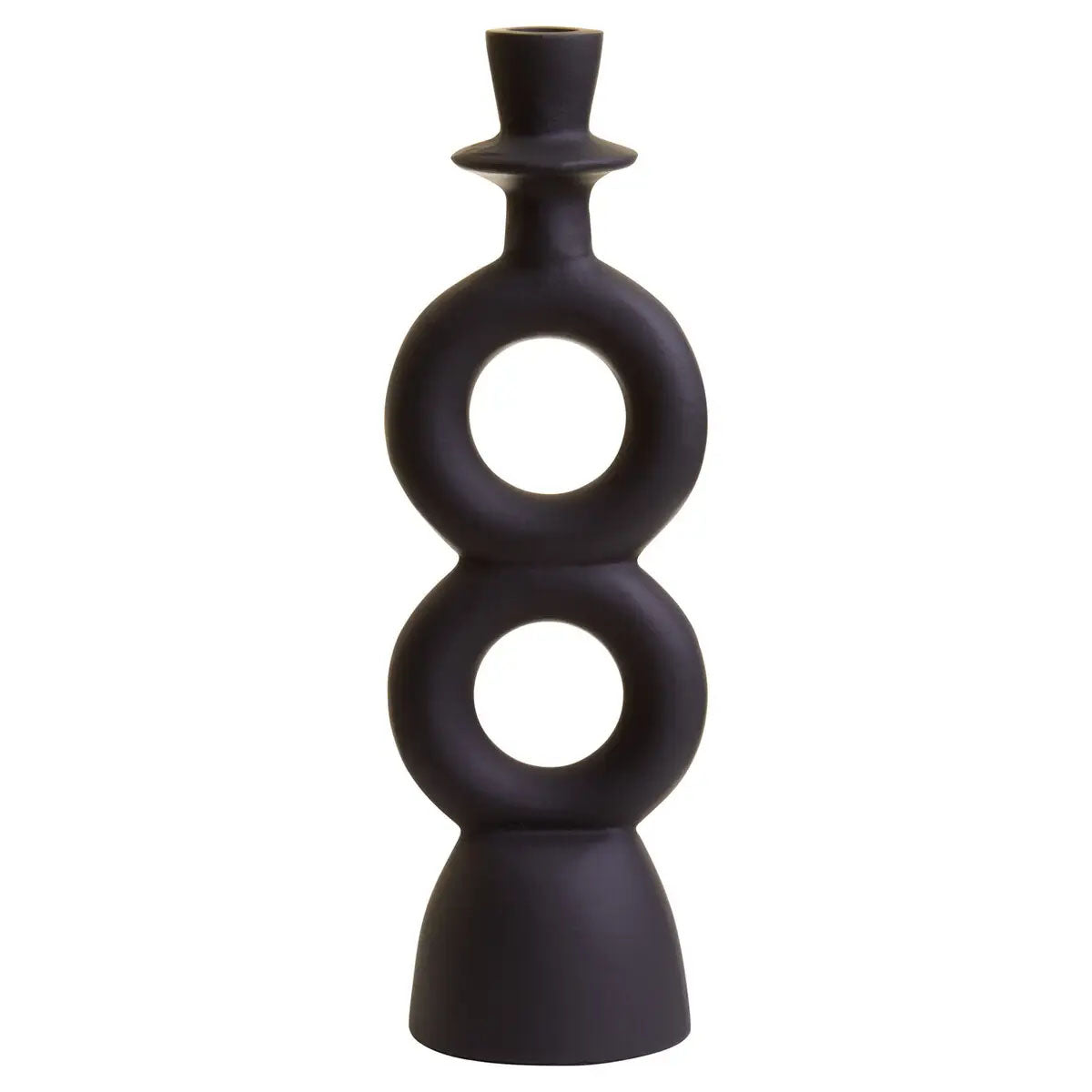 Beaumonde Home Hapax Large Black Candle Holder