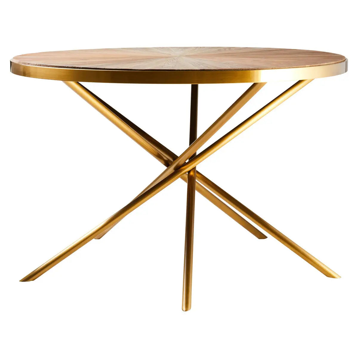 Beaumonde Home Jana Round Fir Wood Dining Table with Splayed Legs