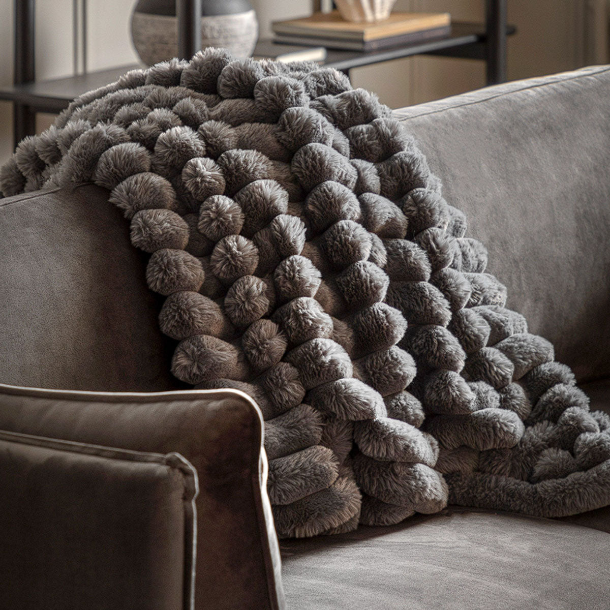 Gallery Direct Ribbed Faux Fur Throw