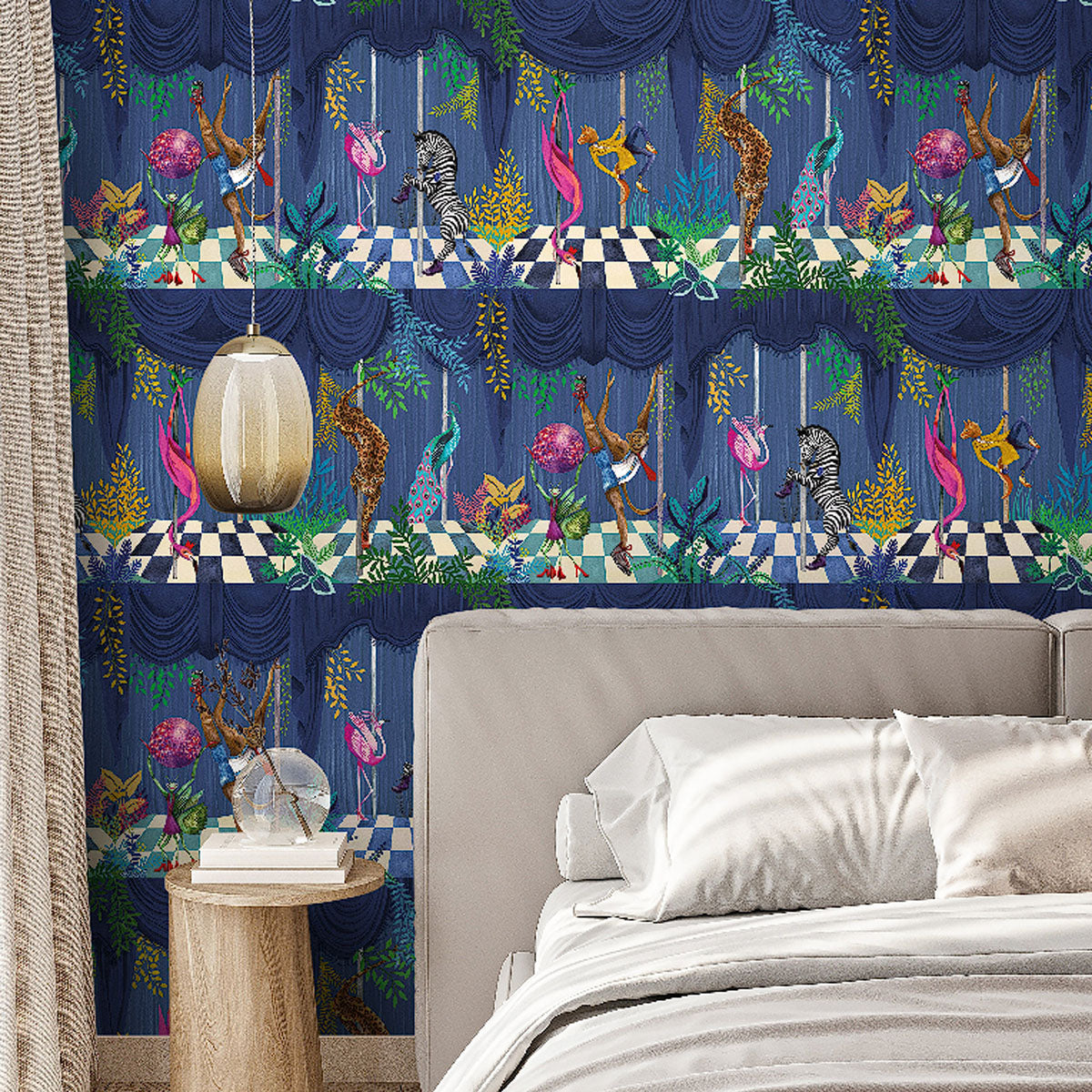 Brand McKenzie Creature Club Wallpaper - Blue Velvet