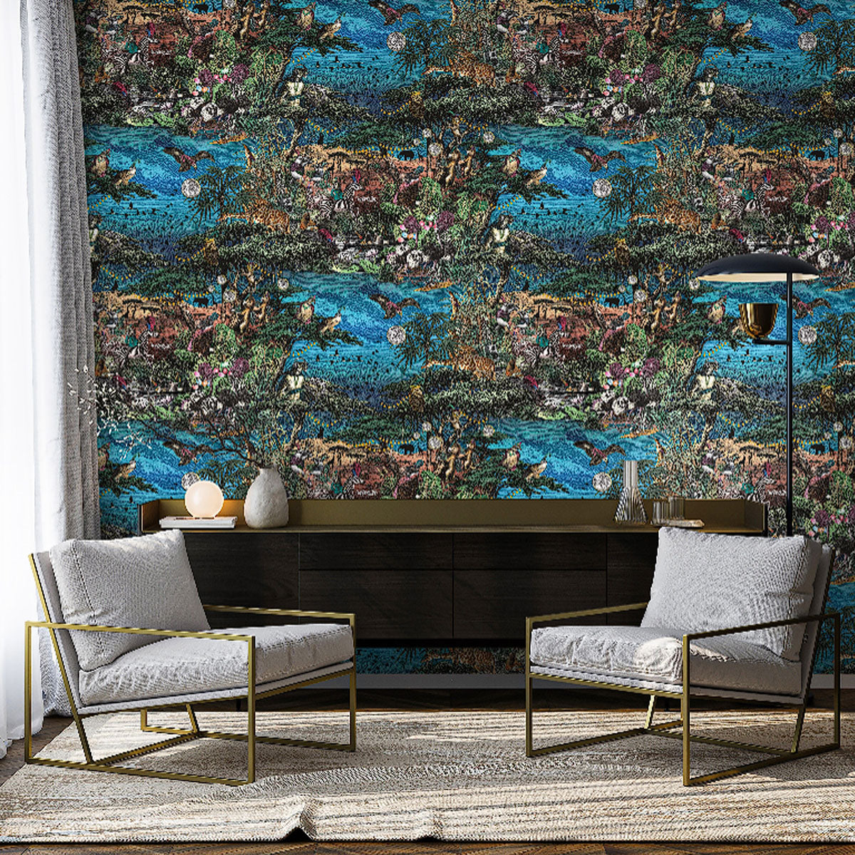 Brand McKenzie Club Safari Wallpaper - Lagoon