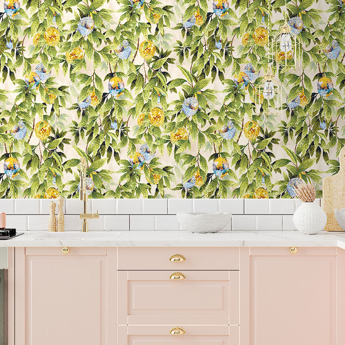 Brand McKenzie Disco Lemons Wallpaper - Cotton