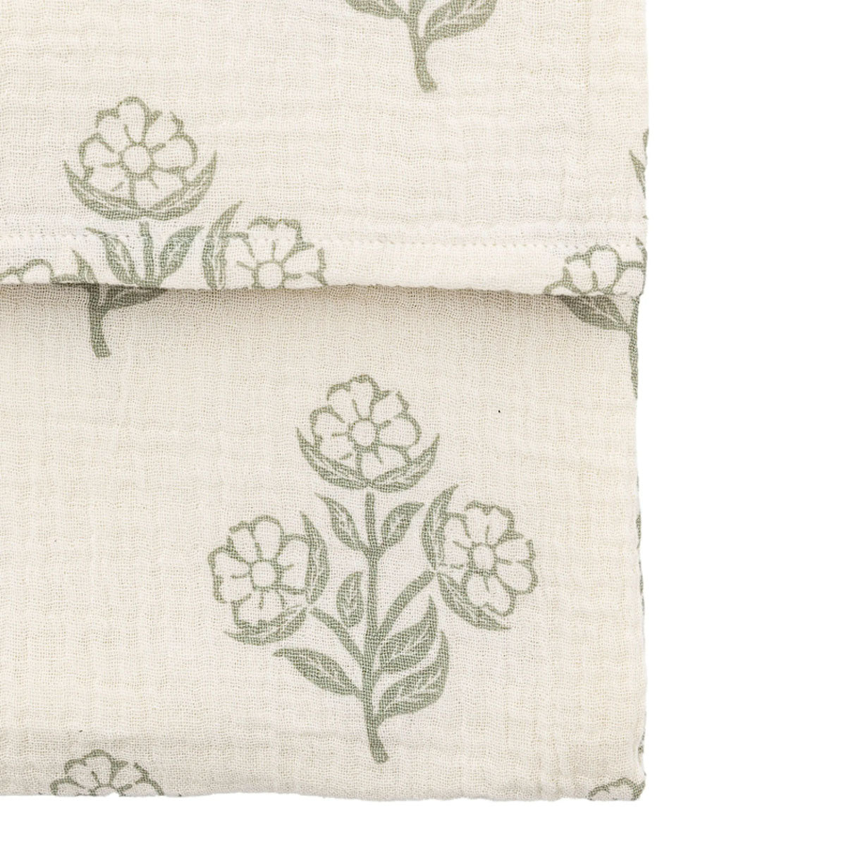 Gallery Direct Hepple Gauze Floral Throw Sage