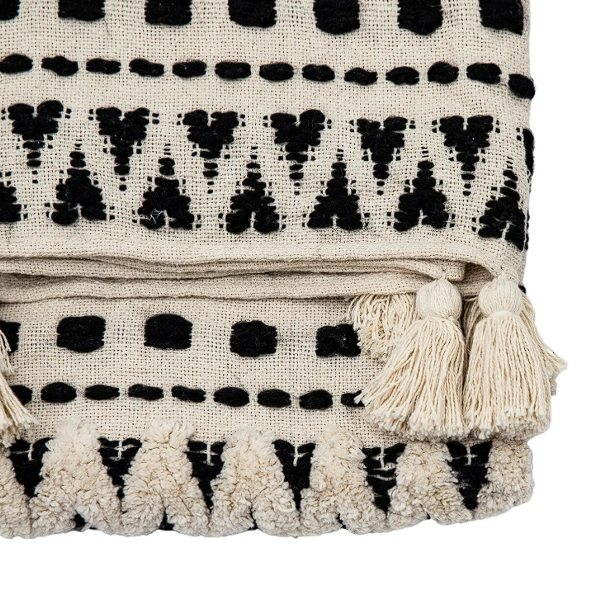 Gallery Direct Black & Cream Tufted Throw
