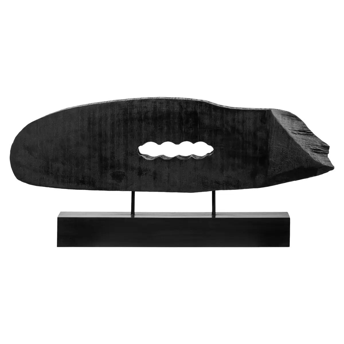 Beaumonde Home Fidel Rustic Black Horizontal Mango Wood Slice Sculpture