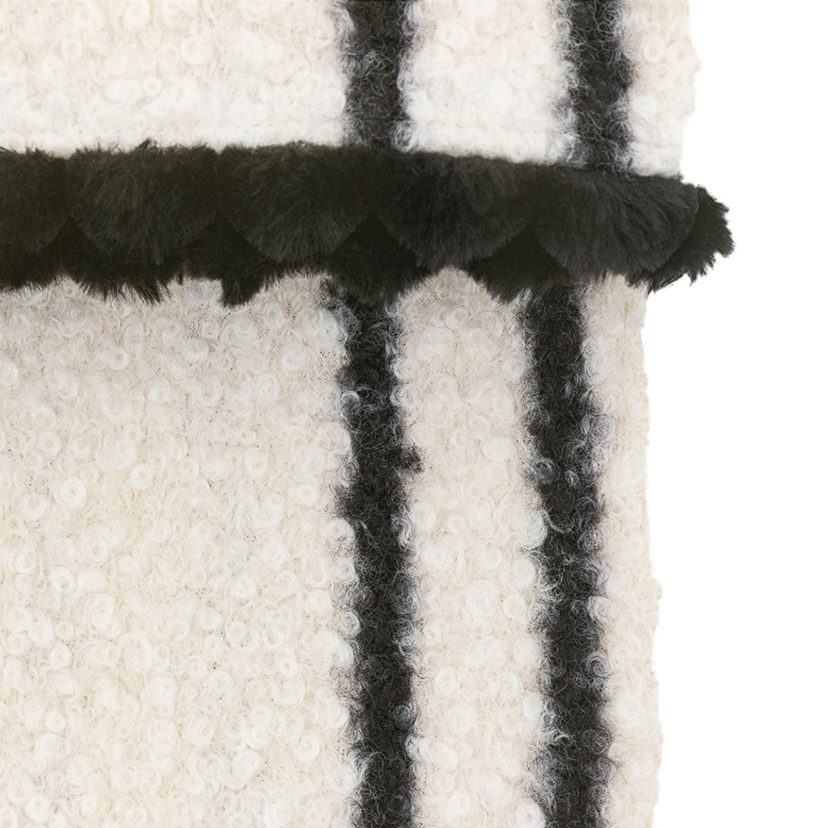 Gallery Direct Ophelia Scalloped Throw Cream & Black