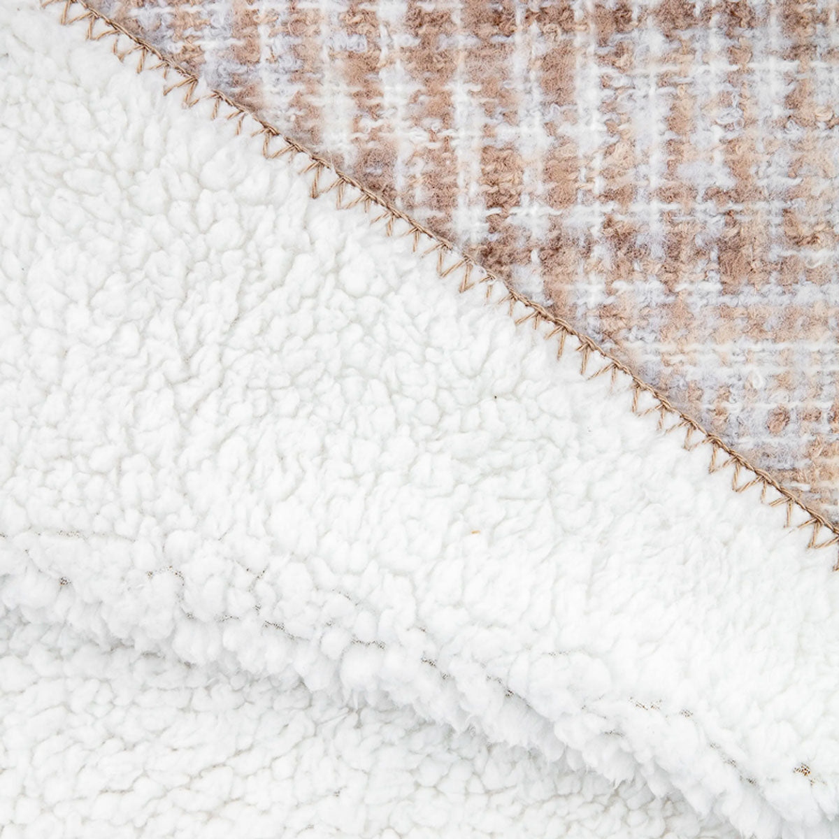 Gallery Direct Woven Natural Faux Mohair Sherpa Throw