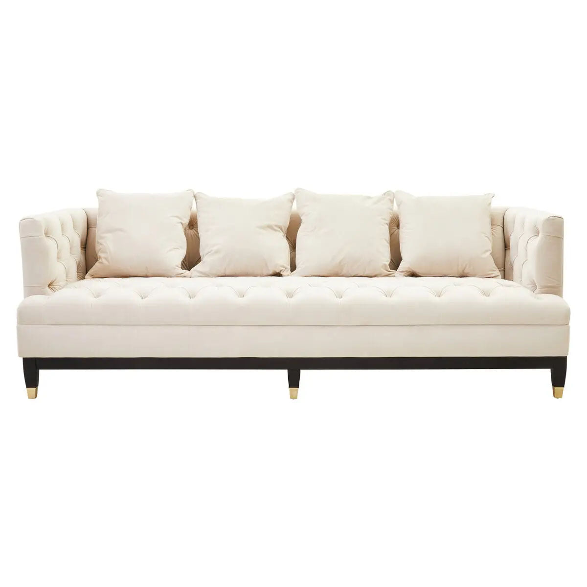 Beaumonde Home Sefira 3 Seat Viola Sand Fabric Sofa