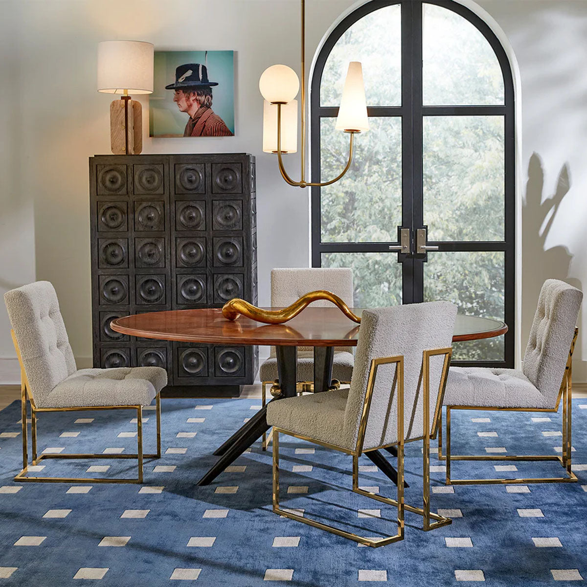 Jonathan Adler Goldfinger Dining Chair - Olympus Oatmeal