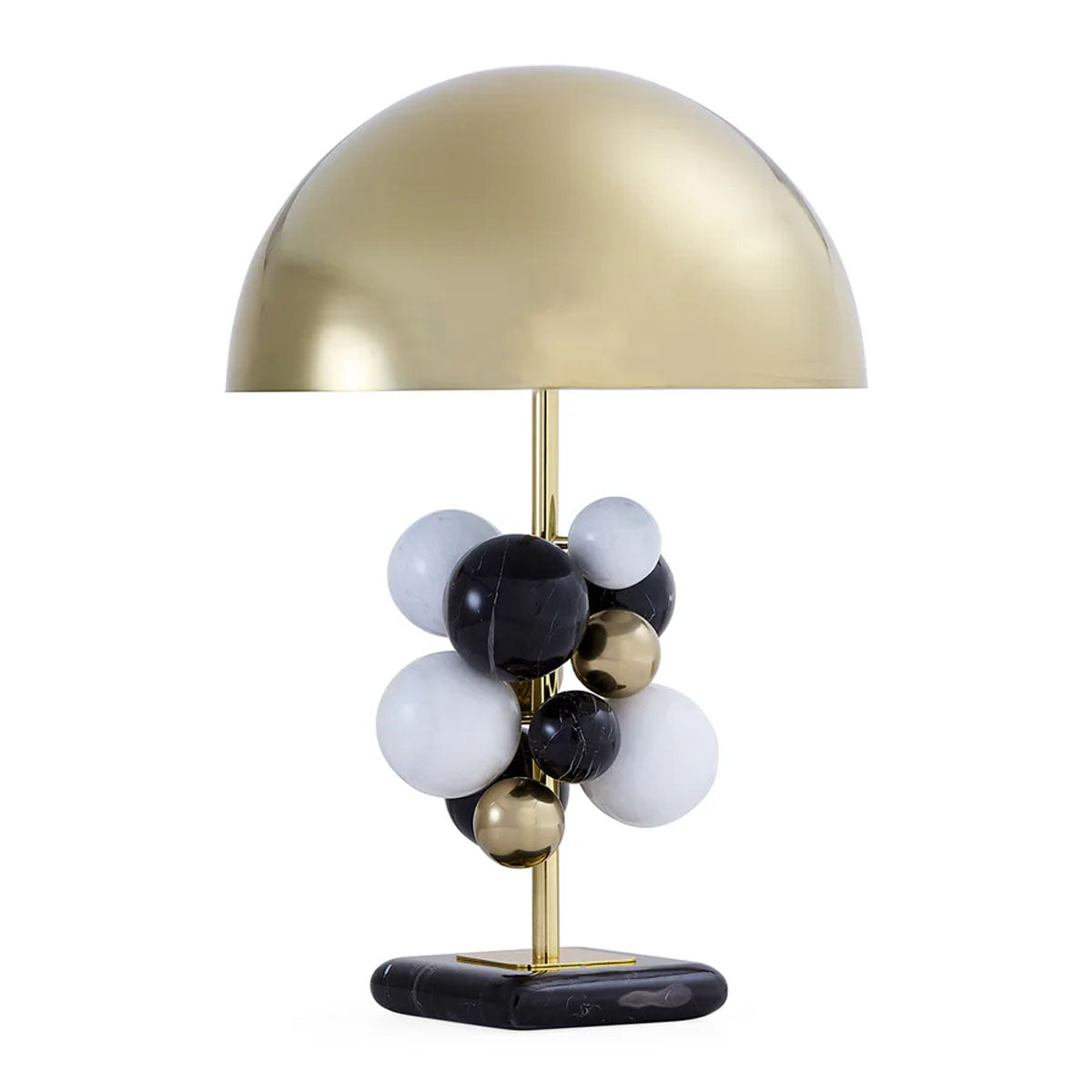 Jonathan Adler Globo Table Lamp - Black/White Marble
